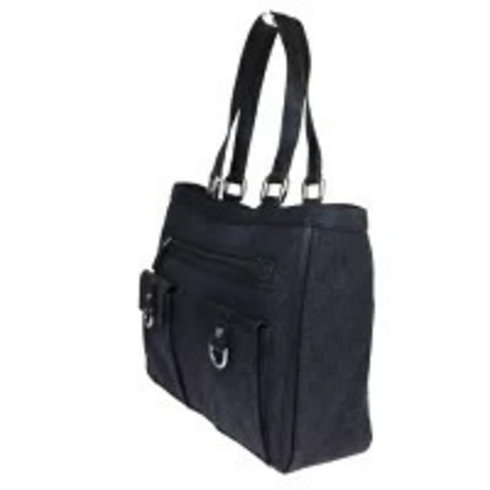 Gucci Black GG Shoulder Bag Canvas Leather Handbag Black
